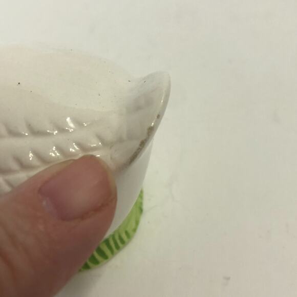 VTG White Geese Ducks Blue Ribbon‎ Salt & Pepper Shaker KMC USA Cottagecore READ - Picture 5 of 9